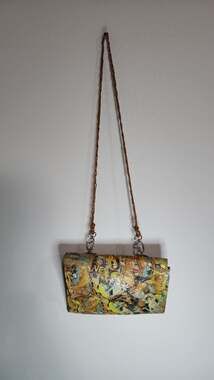 Esther Boken Vintage Embossed 'Bathing Beauty' Printed Leather Crossbody Bag